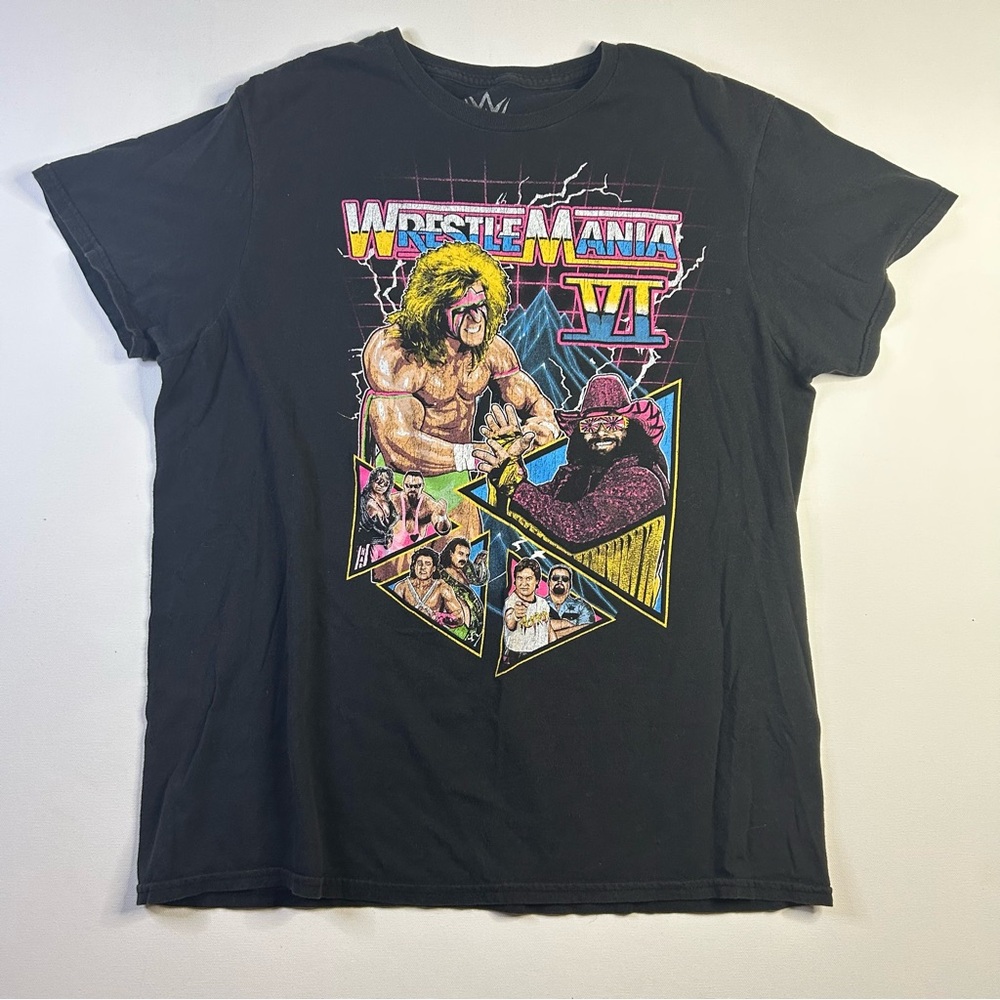 WWE WWF Wrestlemania VI Graphic TShirt Mens Size Large Wrestling Retro 90s